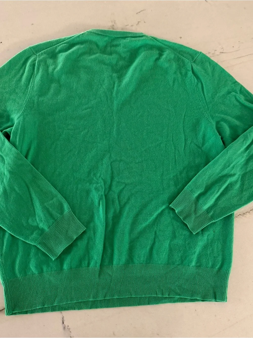 Polo Ralph Lauren Sweater Mens XL Green V-Neck 100% Cashmere